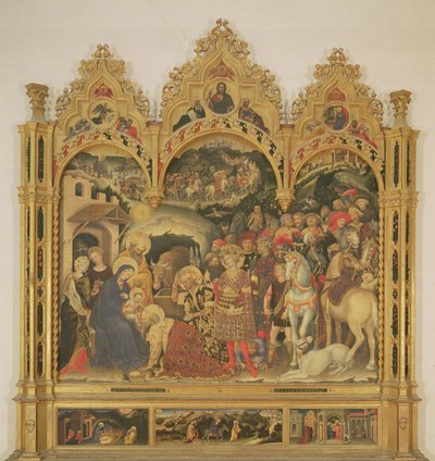 Magi sunağının hayranlığı, 1423 (panelde tempera) by Gentile da Fabriano
