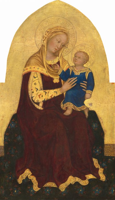 Tahta Çıkmış Madonna ve Çocuk, 1420 civarı (kavak panel üzerine tempera) by Gentile da Fabriano