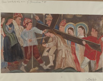 8 Nolu Haç Durağı: İsa Kudüslü Kadınlarla Konuşuyor, c. 1936. by Geoffrey Holt
