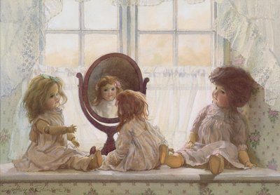 Pencere Pervazında Bebekler, 1986 (kağıt üzerinde wc) by Geoffrey Robinson