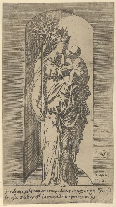 Bir Nişte Bakire ve Çocuk, 1543. by Geoffroy Dumoûtier