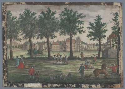 Hofvijver'in Lahey'deki görünümü Prospect des Weihers gegen Hof anzusehen, zu Grafenhaag by Georg Balthasar Probst (possibly)