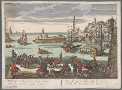 Cenova'daki limanın görünümü Gesicht des Meer Hafens der Stadt Cenova (nesne üzerindeki başlık) Liman görünümleri (dizi başlığı) by Georg Balthasar Probst
