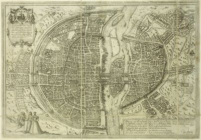Paris Şehir Planı, 1572 by Georg Braun