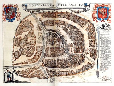 Moskova Haritası, 1572 by Georg Braun und Franz Hogenberg
