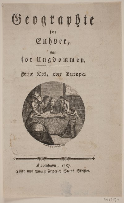 "Herkes için Coğrafya" için vinyet içeren başlık sayfası by Georg Christian Schule