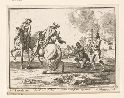 Süvariler çiftlik hayvanlarını ele geçirdi Biniciler (seri başlığı) by Georg Conrad Bodenehr