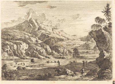Rakamlarla Dağlık Nehir Manzarası by Georg Eisenmann