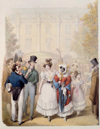 Palais Royal, 1815 dolayları (kağıt üzerinde wc) by Georg Emanuel Opitz