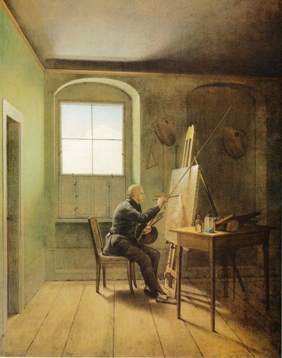 Almanca: Caspar David Friedrich Atölyesinde Caspar David Friedrich Atölyesinde (1811) by Georg Friedrich Kersting