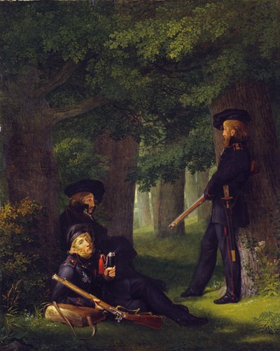 Almanca: Theodor Körner, Friedrich Friesen ve Heinrich Hartmann Karakol Görevinde by Georg Friedrich Kersting