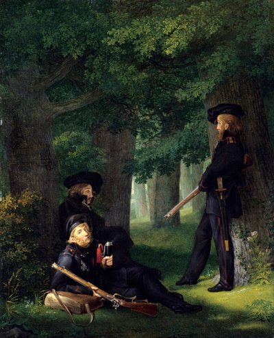 ""Karakollar"" (Karakol Görevi) (Theodor Koerner (1791-1813, Prusyalı şair ve asker), Karl Friedrich Friesen (1784-1814, eğitimci ve başına buyruk) ve Heinrich Hartmann