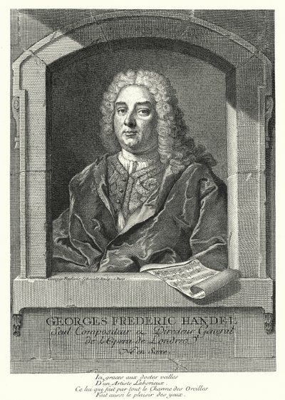 George Frideric Handel, Alman Barok bestecisi (gravür) by Georg Friedrich Schmidt