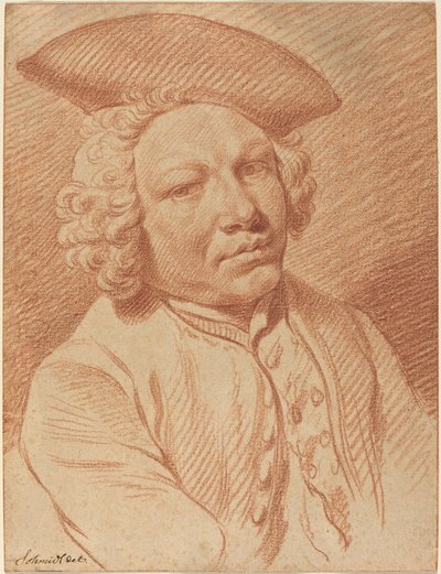 Tricorn Şapkalı Bir Adamın Portresi by Georg Friedrich Schmidt
