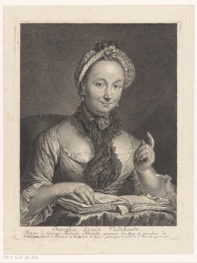 Dorothée Louise Viedebandt'ın portresi, ressam Georg Friedrich Schmidt'in eşi Dorothée Louise Viedebandt, Femme de George Frederic Schmidt (nesne üzerindeki başlık) by Georg Friedrich Schmidt