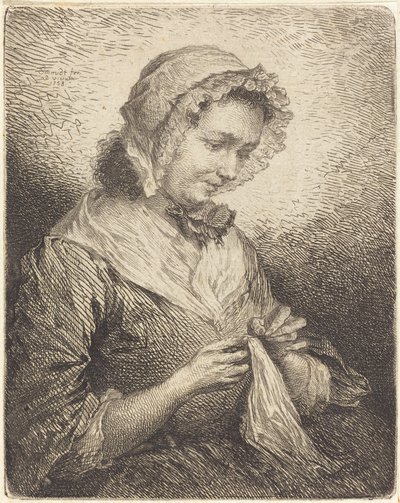 Sanatçının Karısının Dikişi by Georg Friedrich Schmidt