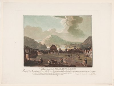 Bergen Şehrindeki Bir Meydanın Görünümü by Georg Haas