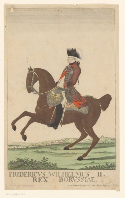 Prusya Kralı II. Frederick William'ın Binicilik Portresi by Georg Mathäus Probst