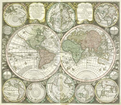 dünya haritası, 1744 by Georg Matthäus Seutter