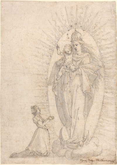 Madonna ve Çocuğun Bir Dilekçeye Görünmesi by Georg Neher