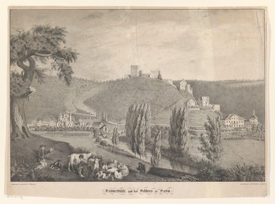 Sayner Hütte en het yuvası Sayn Saynerhütte ve Sayn Kalesi (nesne üzerindeki başlık) by Georg Osterwald