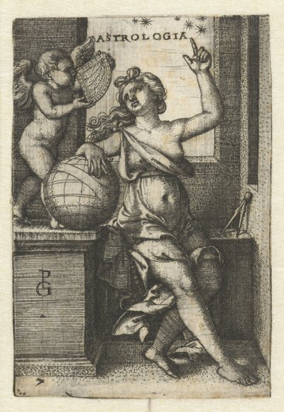 Astronomi Astroloji (nesne üzerindeki başlık) Yedi Liberal Sanatlar (dizi başlığı) by Georg Pencz