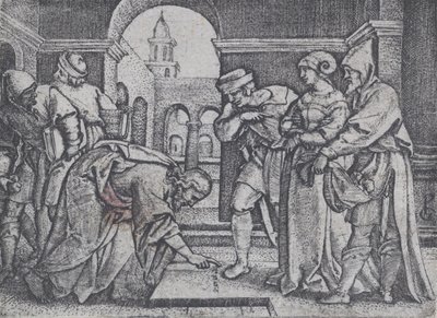 İsa ve Zina Kadın. by Georg Pencz