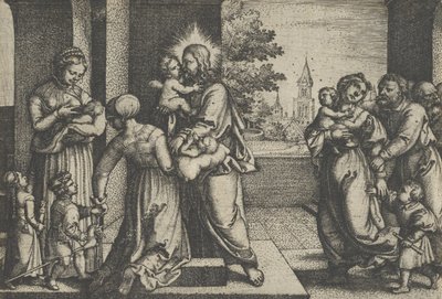 İsa ve Çocuklar. by Georg Pencz