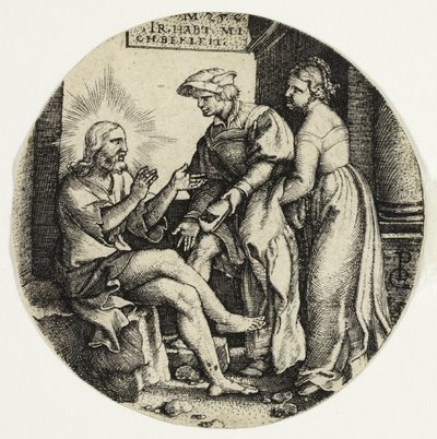 Yedi Merhamet Yasasından Çıplakları Giydirmek by Georg Pencz