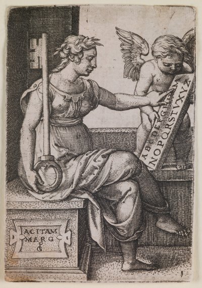 Grammatica, "Liberal Sanatlar" serisinden, c.1541 (gravür) by Georg Pencz