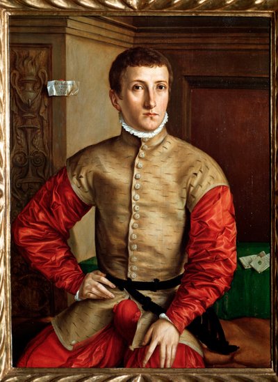 18 yaşında genç bir adamın portresi - ahşap üzerine yağlı boya, c. 1544 by Georg Pencz