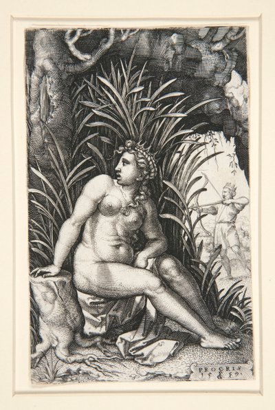 The Greek Heroines dizisinden Procris ve Cephalus by Georg Pencz
