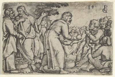 Somunların ve Balıkların Mucizesi, İsa'nın Hikayesinden, 1534-35. by Georg Pencz