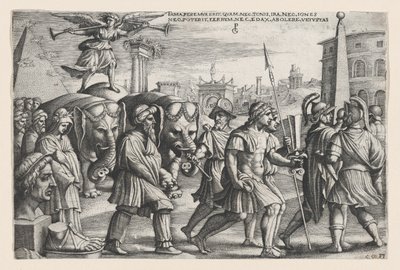 Petrarch'ın Zaferleri'nden İffet Üzerindeki Şöhretin Zaferi. by Georg Pencz