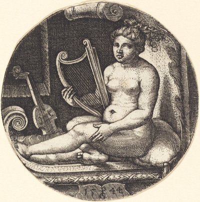 Arplı kadın by Georg Pencz