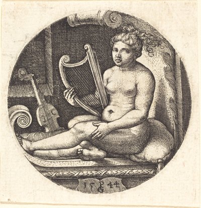 Arplı kadın by Georg Pencz