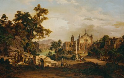Hacılar ile İtalyan manzara by Georg Petzolt