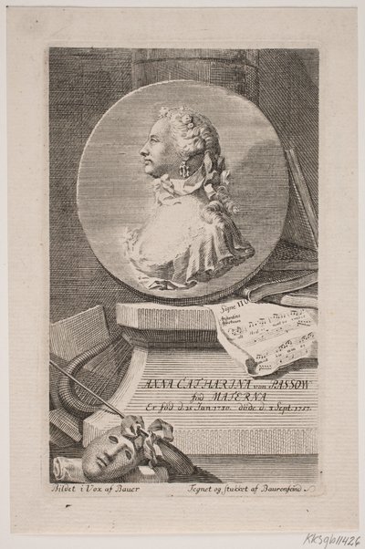 Aktris Anna Catharina von Passow by Georg Vilhelm Baurenfeind