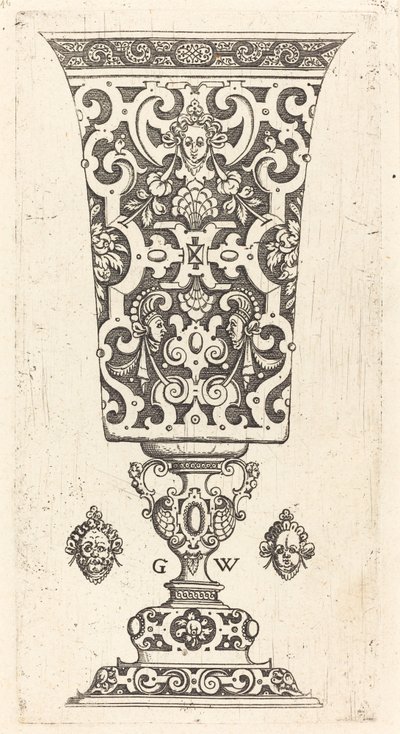Maske ile süslenmiş kadeh by Georg Wechter I