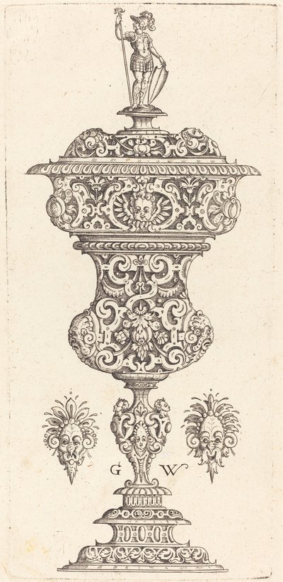 Romalı bir asker tarafından örtülen kapaklı kadeh by Georg Wechter I