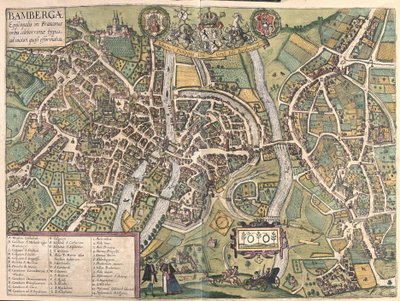 Bambergen (Almanya) (gravür by Georg Braun and Hogenberg Franz