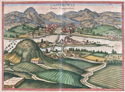 Kostajnica, Hırvatistan (gravür by Georg Braun and Hogenberg Franz