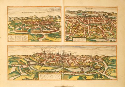 Montpellier Haritası, Dünya Haritasından Turlar ve Poitiers, Georg Braun by Georg Braun and Hogenberg Franz