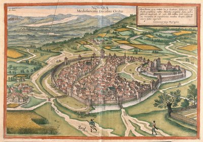 Novara, Piemont bölgesi, İtalya (gravür by Georg Braun and Hogenberg Franz