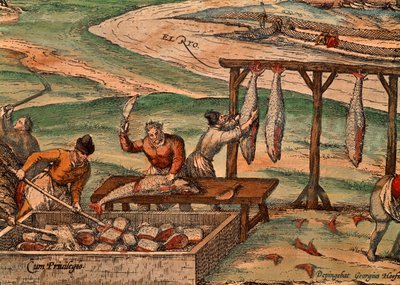 Franz Hogenberg tarafından ton balığı işlemesi (yaklaşık 1540-yaklaşık 1590), Georg Braun (1541-1622) ve Franz Hogenberg (1540-yaklaşık 1590) tarafından Dünya Şehirleri