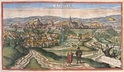 Kosice (Cassovia), Slovakya (gravür by Georg Braun and Hogenberg Franz