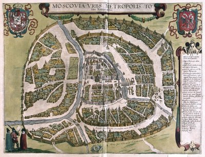 Moskova, Rusya (gravür by Georg Braun and Hogenberg Franz