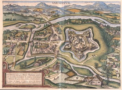 Oradea (veya Oradea Mare), Romanya (gravür by Georg Braun and Hogenberg Franz