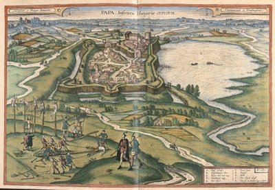 Papa, Macaristan (gravür by Georg Braun and Hogenberg Franz