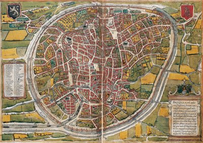Brüksel şehir planı by Georg Braun and Hogenberg Franz